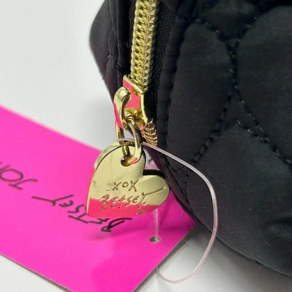 Betsey Johnson Pink Hedgehog Kitsch Cosmetic Pencil Travel Bag New with Tag - Picture 10 of 16